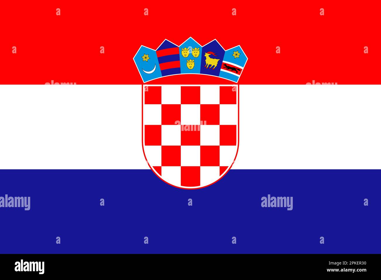 Official national Croatia flag background Stock Vector