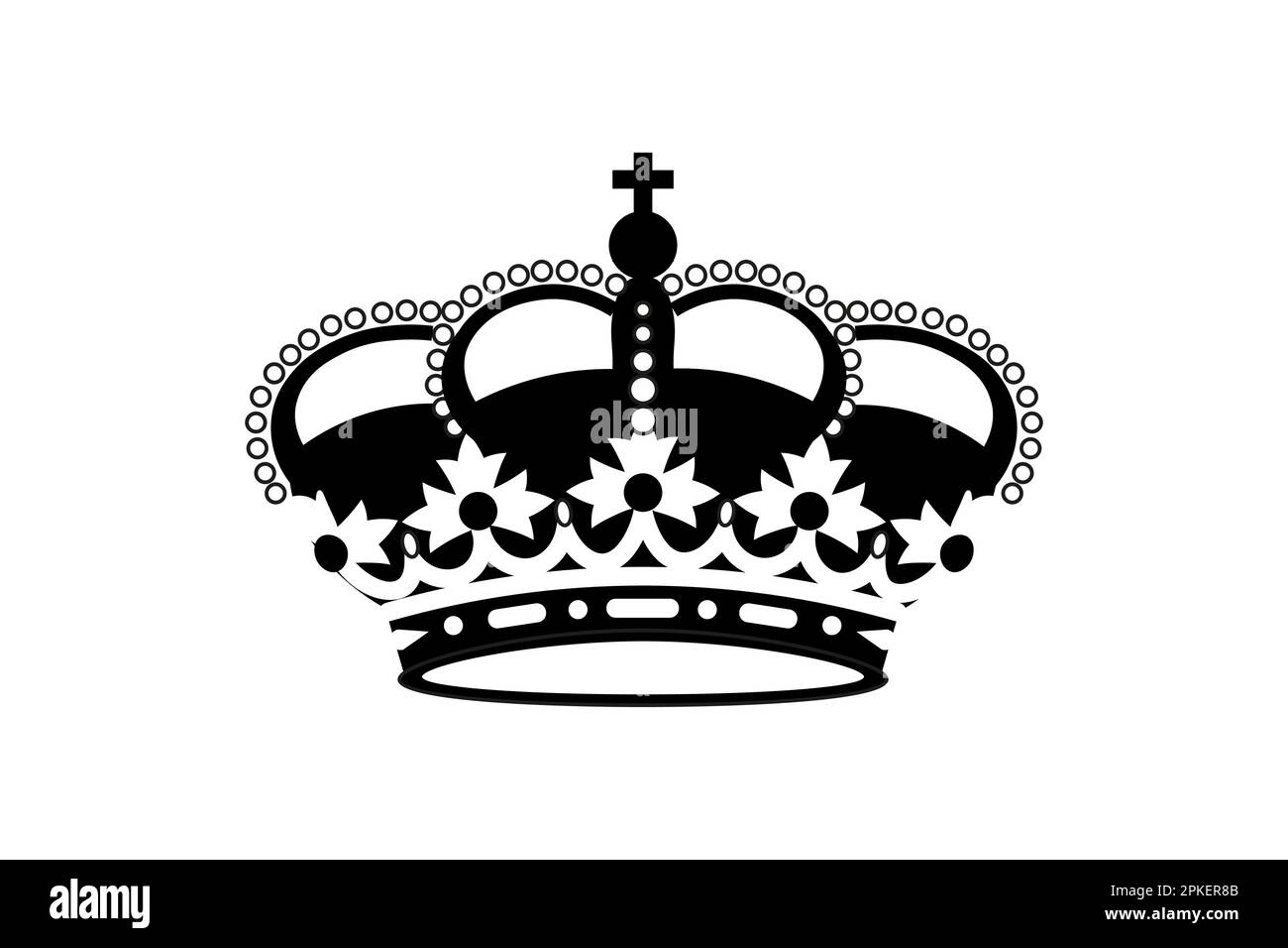 Crown icon symbol silhouette black color Stock Vector