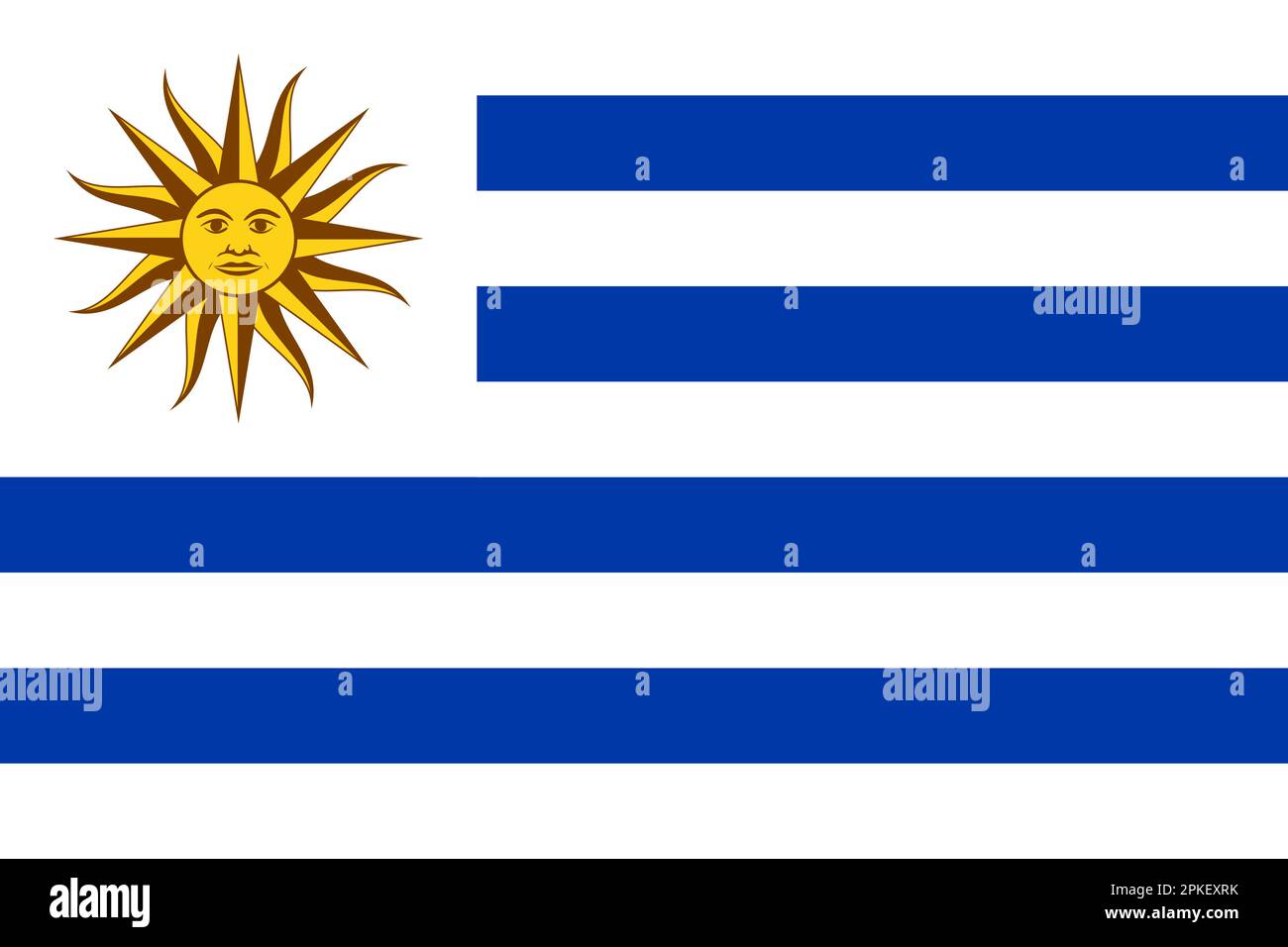Official national Uruguay flag background Stock Vector