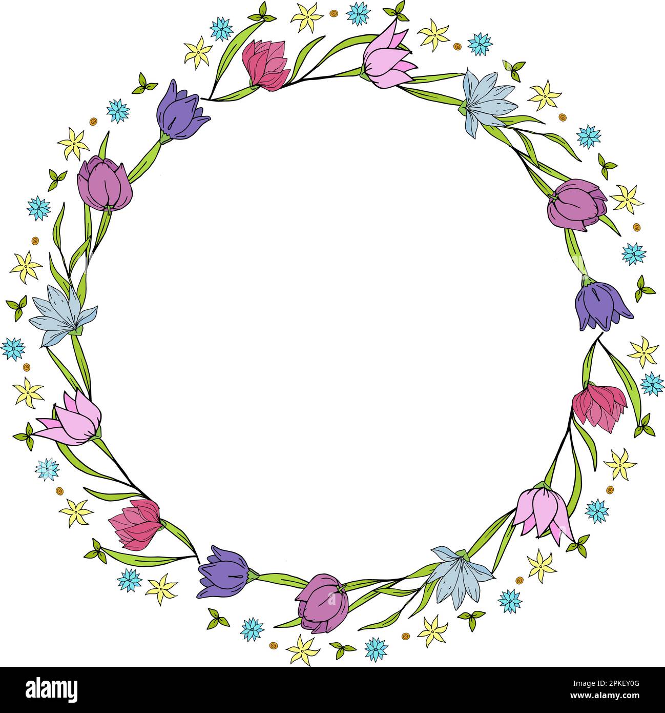 Floral wreath isolated on white background Stock Vector Image & Art - Alamy