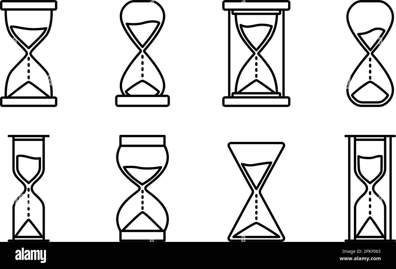 Set of hourglass icons. Sand watches, vector illustration Stock Vector ...
