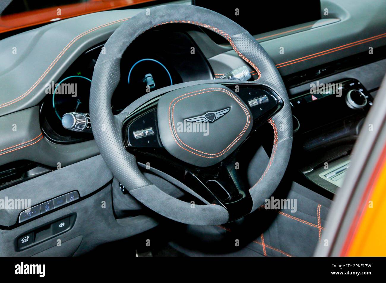 NEW YORK, NY, USA - APRIL 5, 2023: Genesis GV 80 coupe concept showing at New York International Auto Show Stock Photo