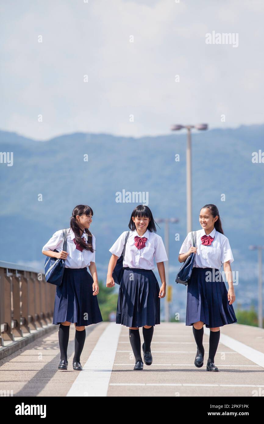 Junior high school students walking in a line Stock Photo - Alamy