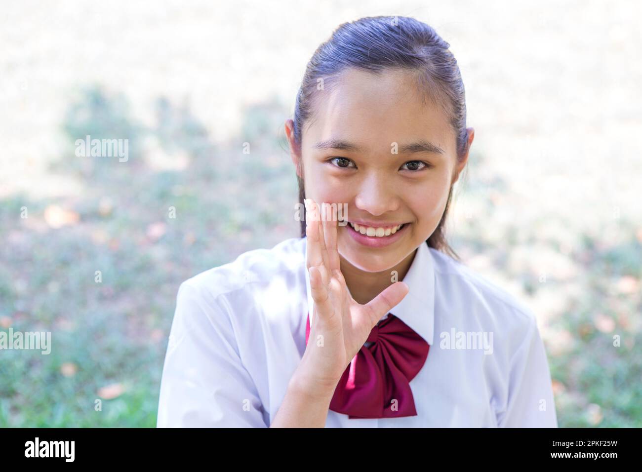 junior-high-school-students-doing-yoo-hoo-stock-photo-alamy