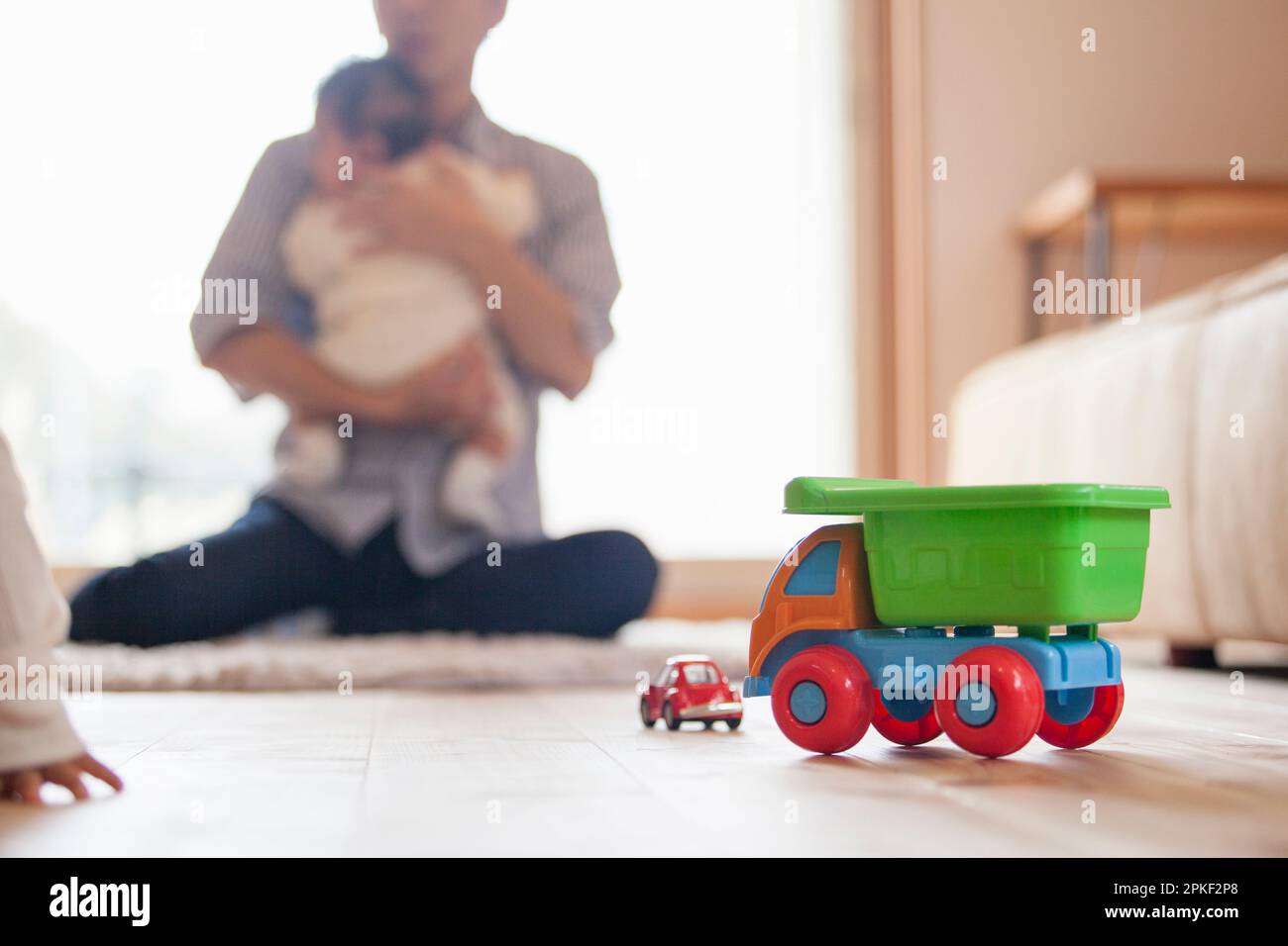 Father Taking Care Of Baby Stock Photo Alamy