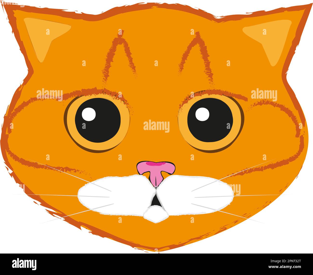 Vector illustration of ginger cat in flat style Stock Vector Image