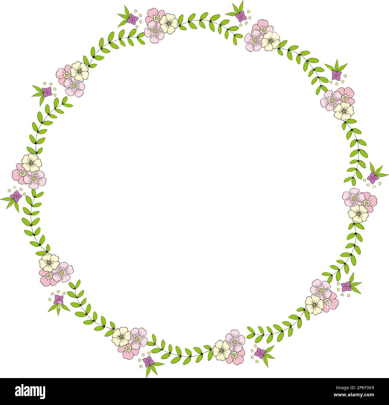 Floral wreath isolated on white background Stock Vector Image & Art - Alamy