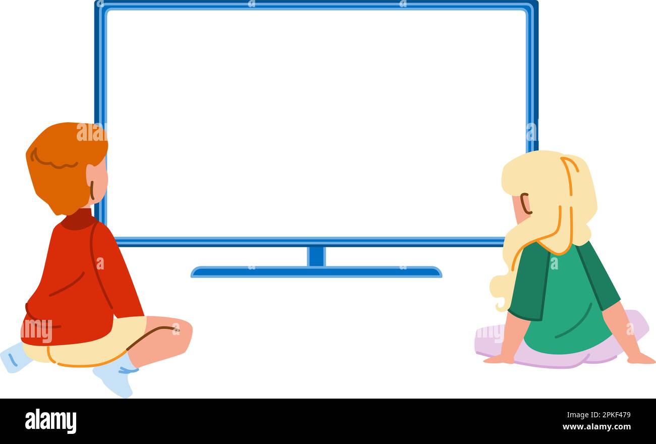 kid watching tv vector Stock Vector Image &amp; Art - Alamy