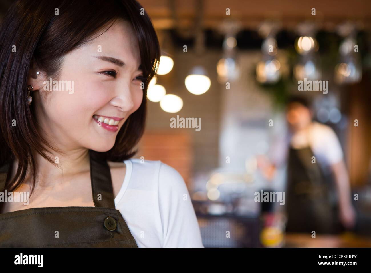 Cafe waitresses Stock Photo