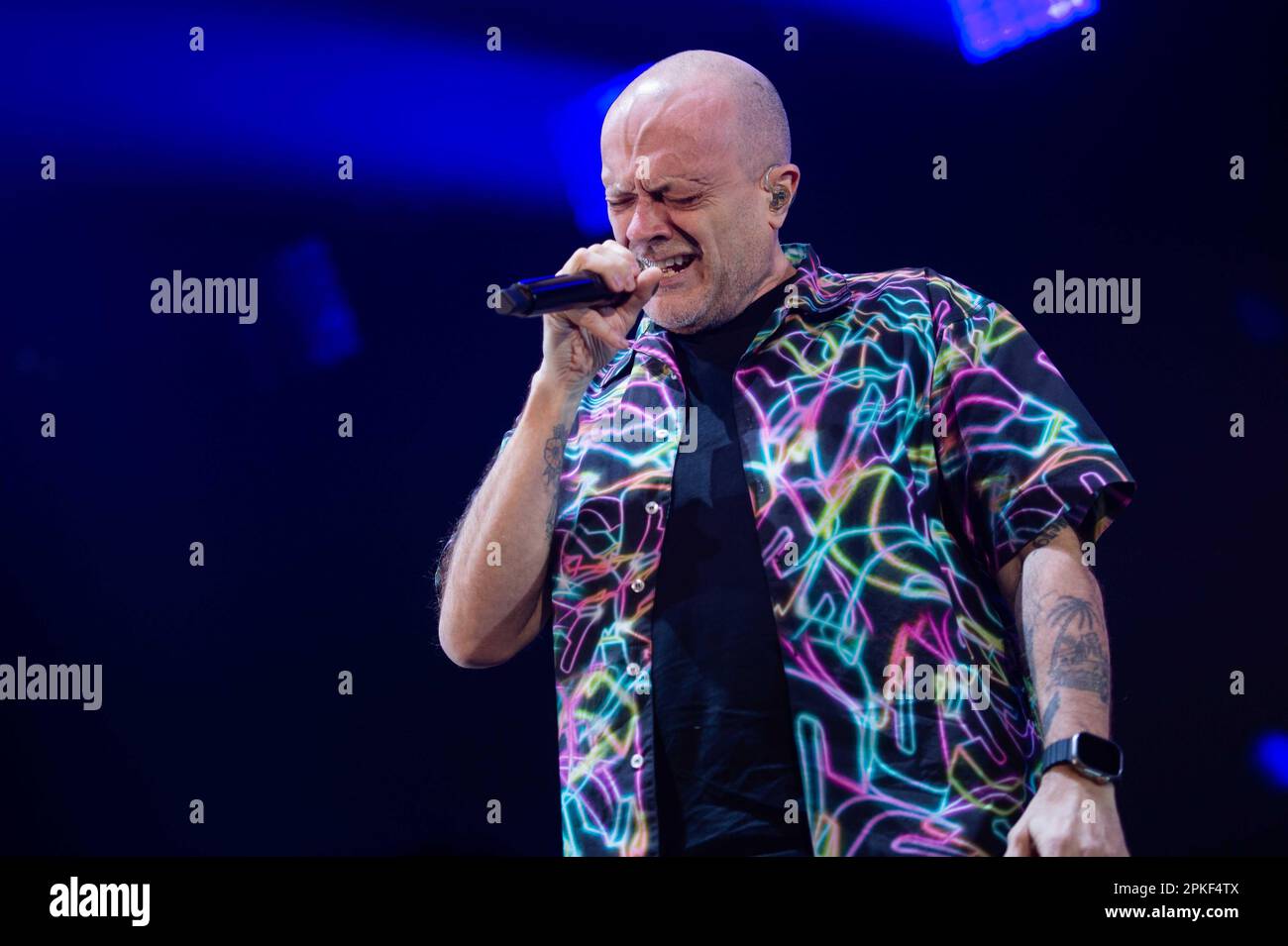 Max Pezzali during the Italian singer Music Concert Max Pezzali - Max30 Nei  Palasport on April 06, 2023 at the Palasele in Eboli, Italy (Photo by  Alfonso Maria Salsano/LiveMedia Stock Photo - Alamy