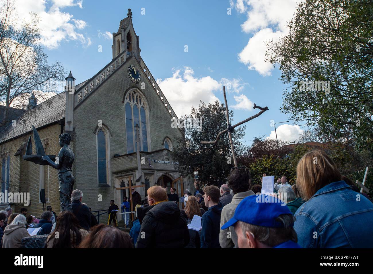 Maidenhead, Berkshire, UK. 7th April, 2023. Church goers from six
