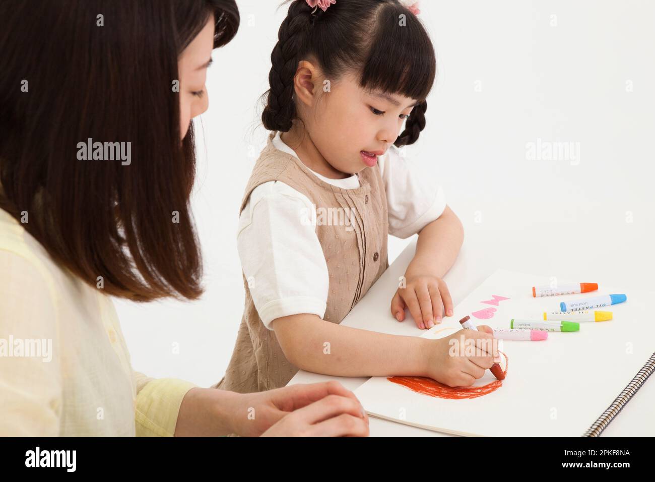 Parent and child painting Stock Photo