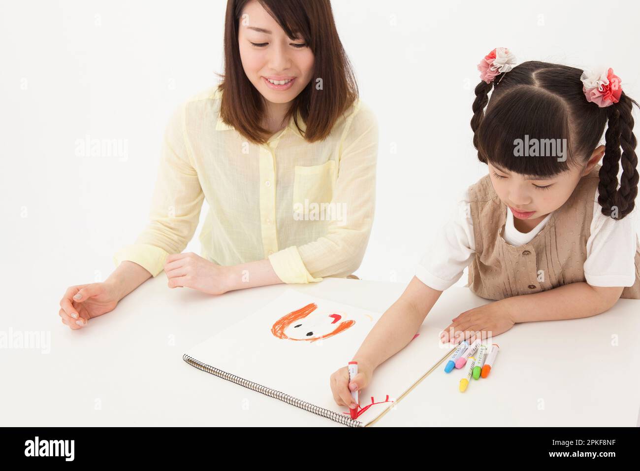 Parent and child painting Stock Photo