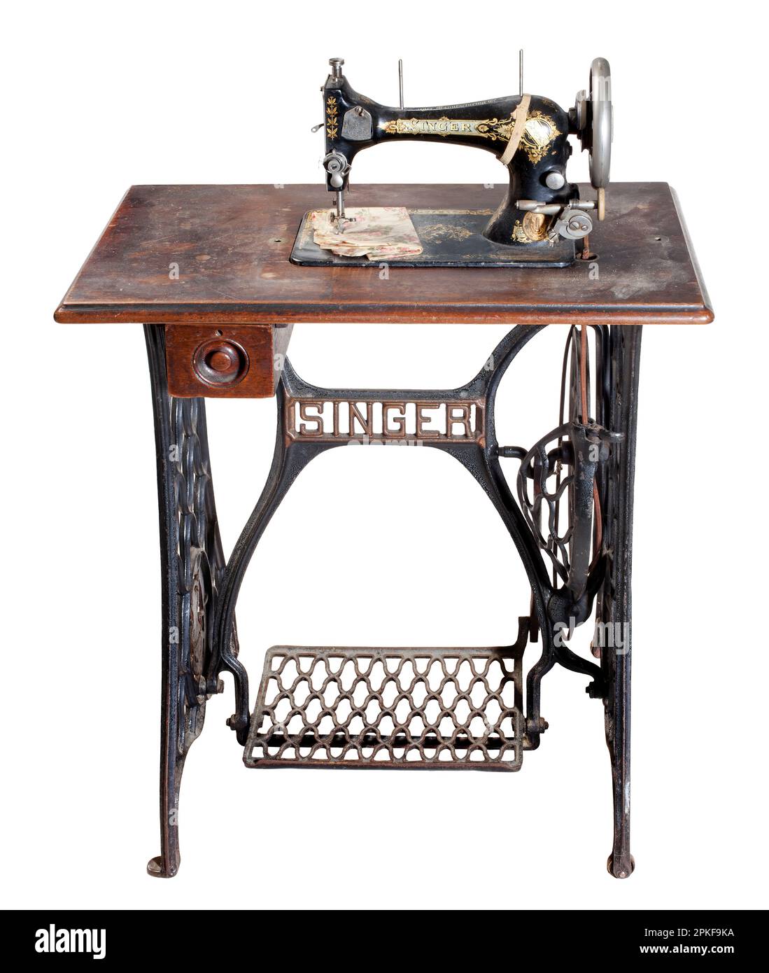 Old sewing machine, Singer, Germany, 20th century Stock Photo