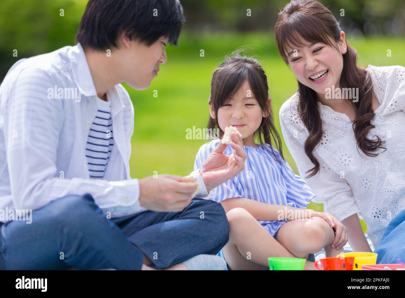 Families having a picnic Stock Photo