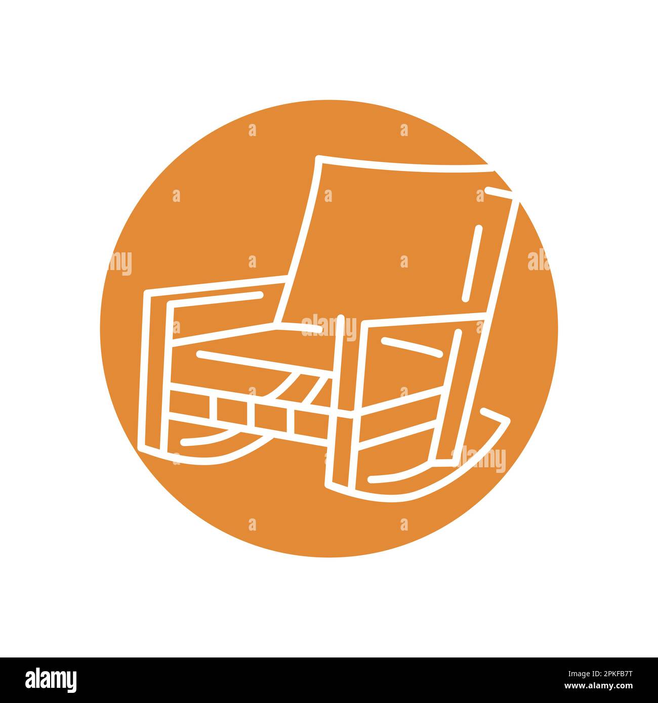 Rocking chair color line icon. Pictogram for web page, mobile app, promo. Stock Vector