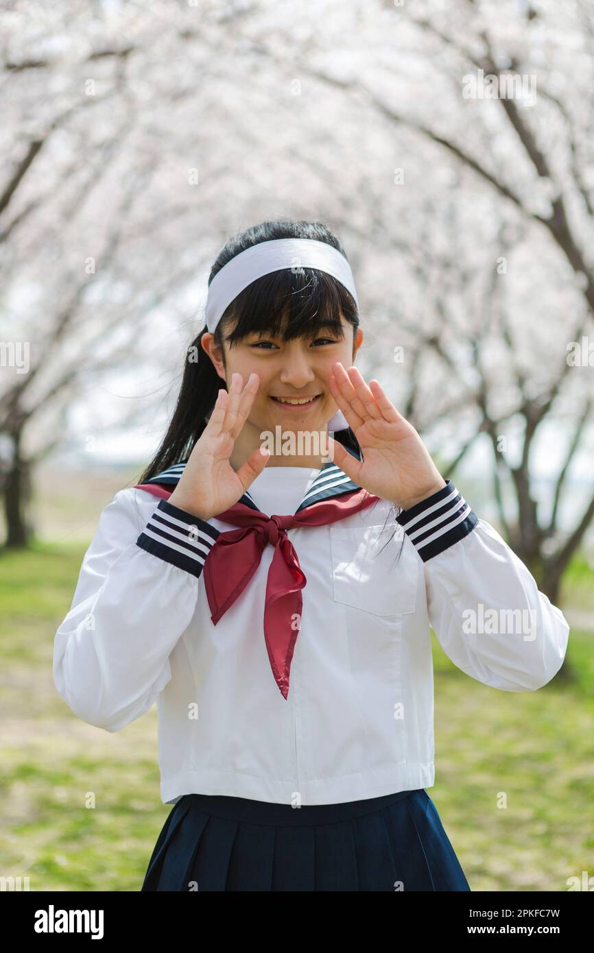 School girl cheering Stock Photo Alamy