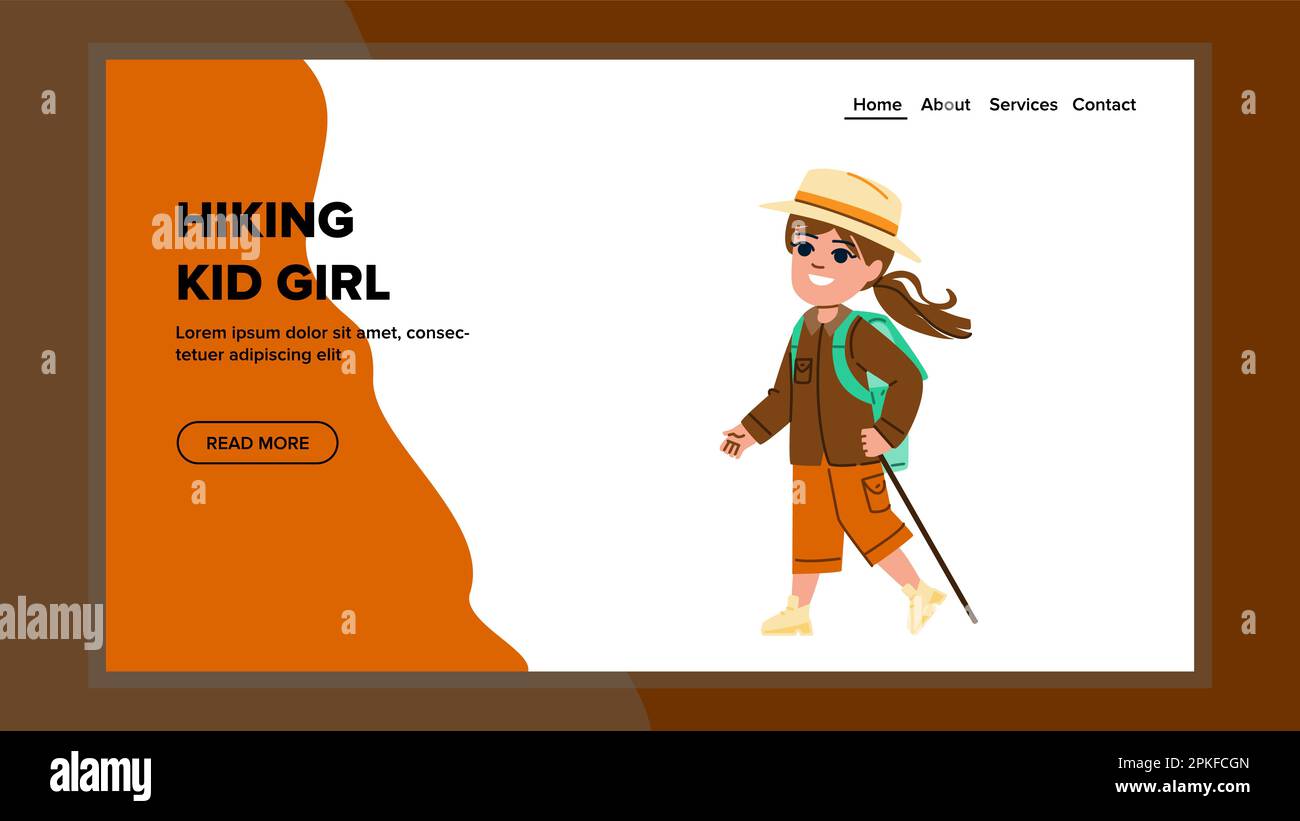 hiking kid girl vector Stock Vector Image & Art Alamy