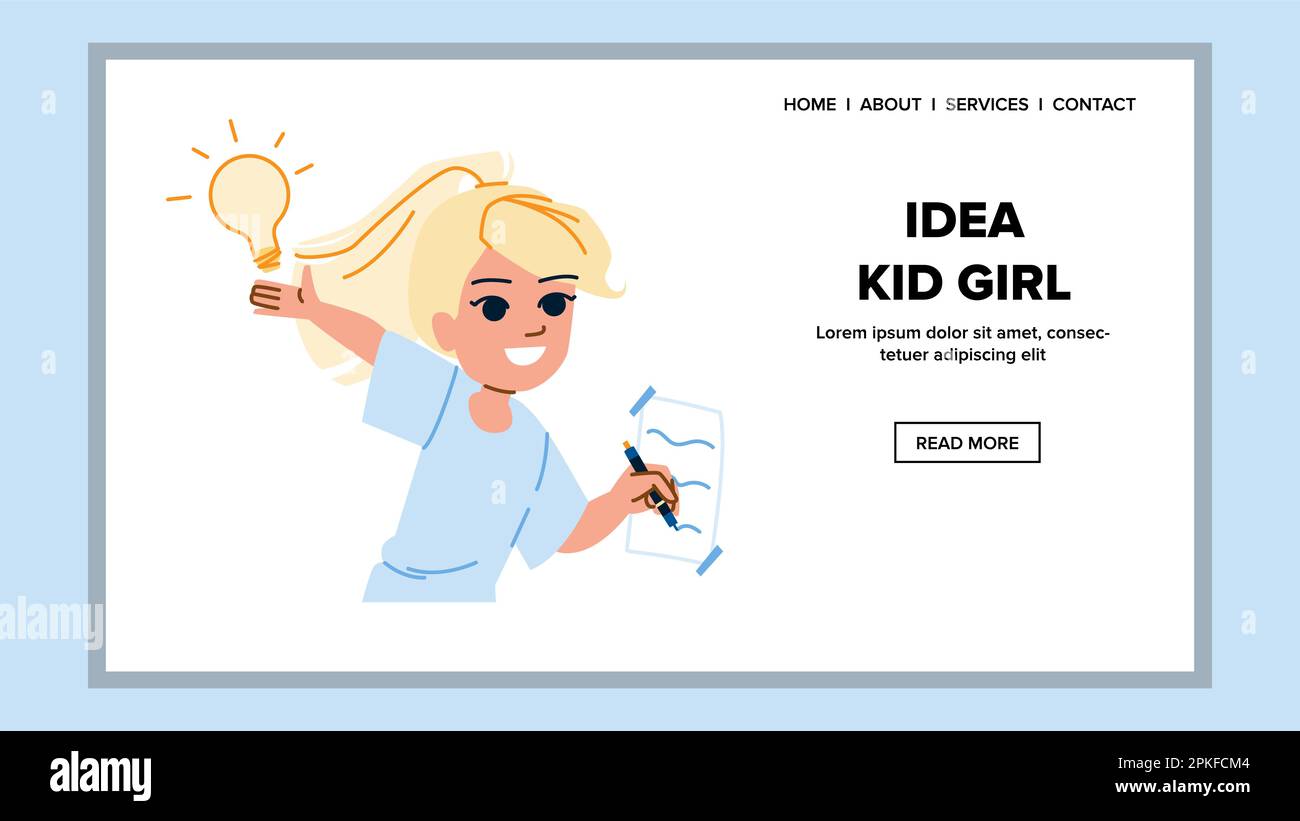 idea kid girl vector Stock Vector Image & Art - Alamy