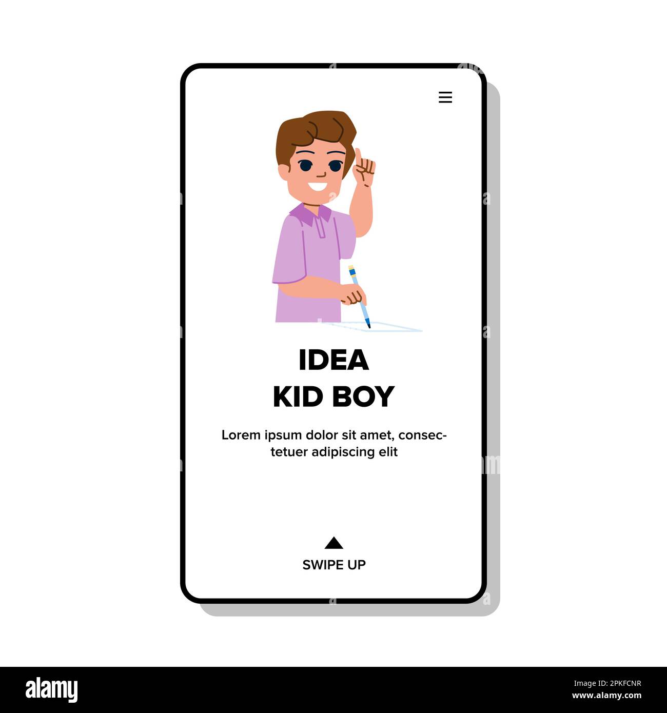 idea kid boy vector Stock Vector Image & Art - Alamy
