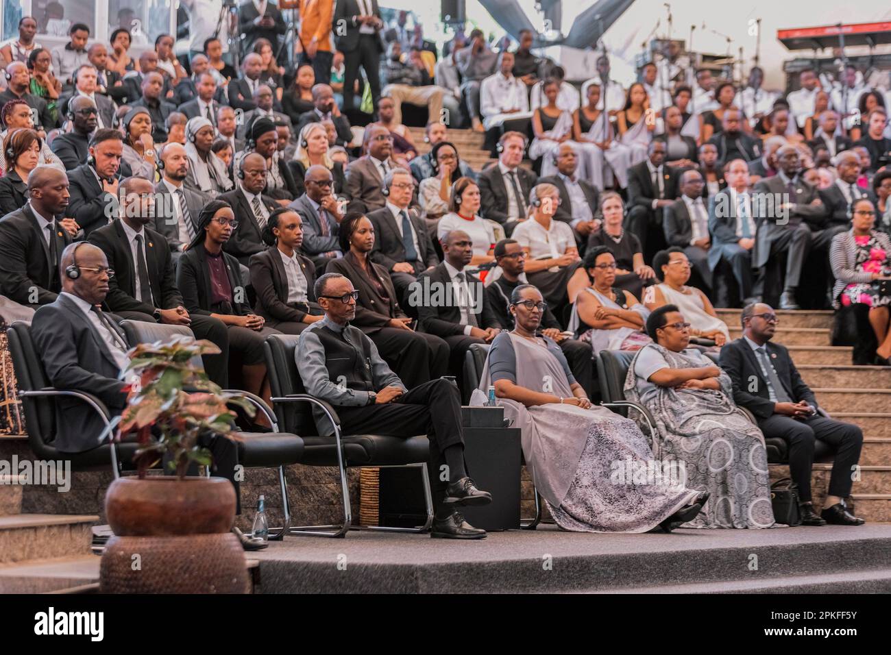 Kigali, Rwanda. 7th Apr, 2023. Rwandan President Paul Kagame and other