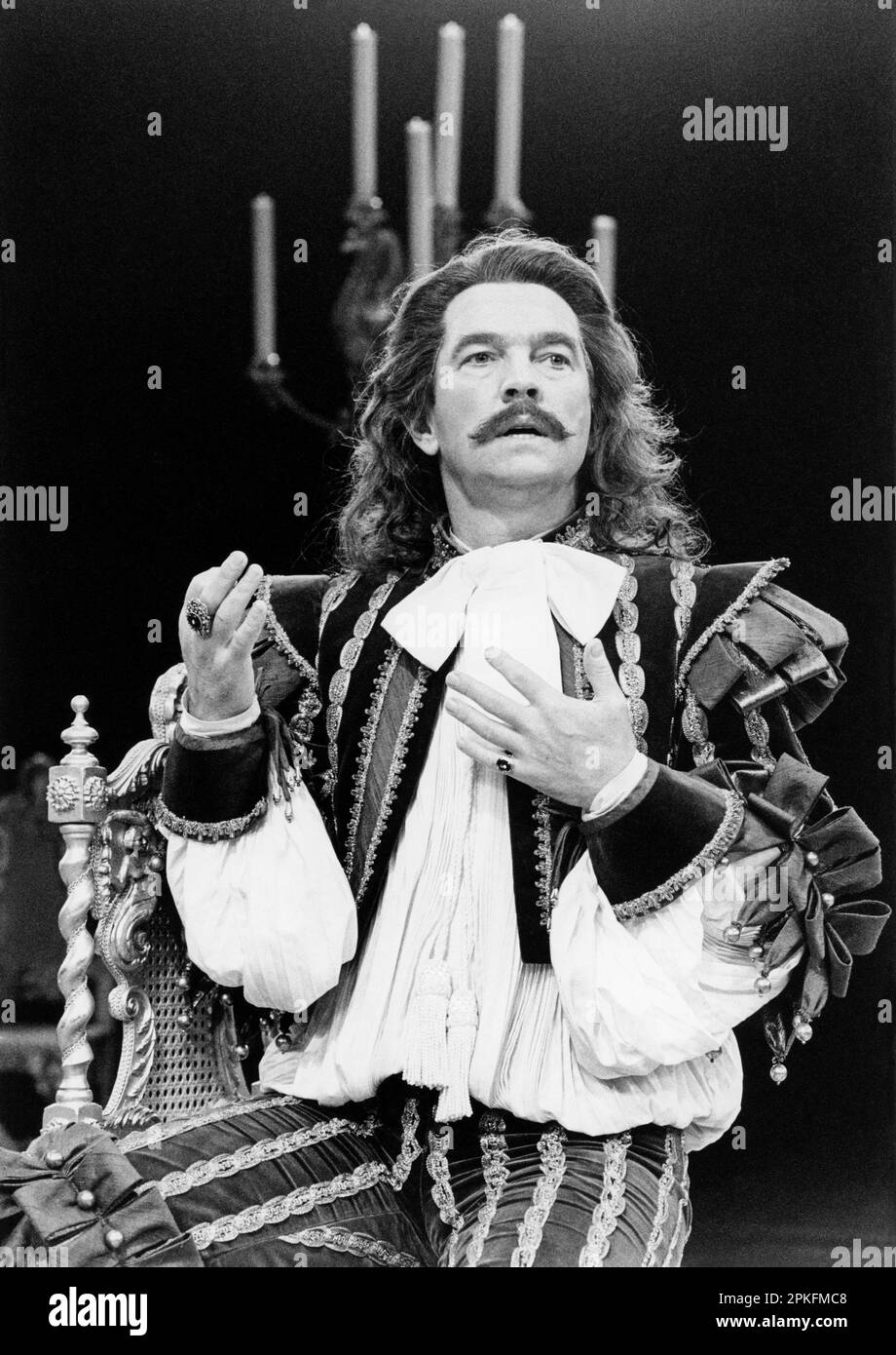 Tom Courtenay (Alceste) in THE MISANTHROPE by Moliere at the Royal Exchange Theatre, Manchester, England  21/05/1981  translated by Richard Wilbur  design: Malcolm Pride  lighting: Joe Davis  director: Casper Wrede Stock Photo