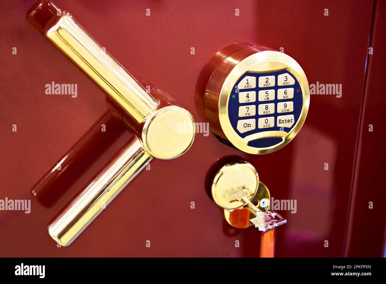 Digital combination safe lock golden Stock Photo Alamy