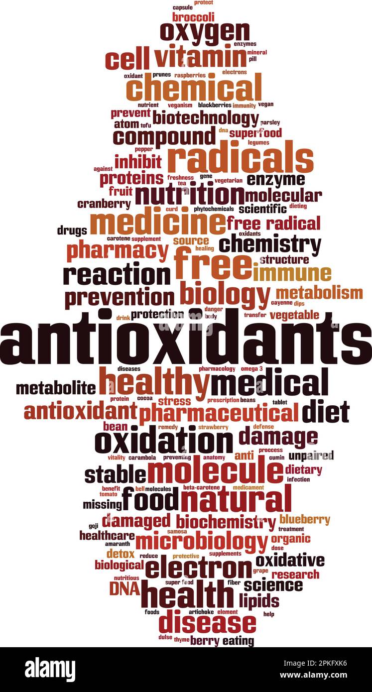 Antioxidants word cloud concept. Collage made of words about