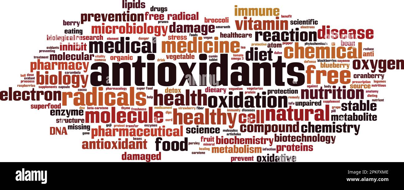 Antioxidants word cloud concept. Collage made of words about