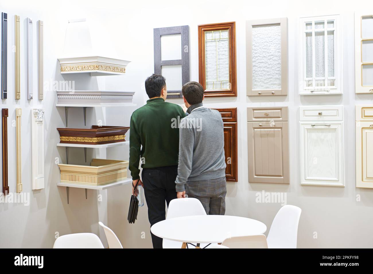 Buyers in a furniture store Stock Photo