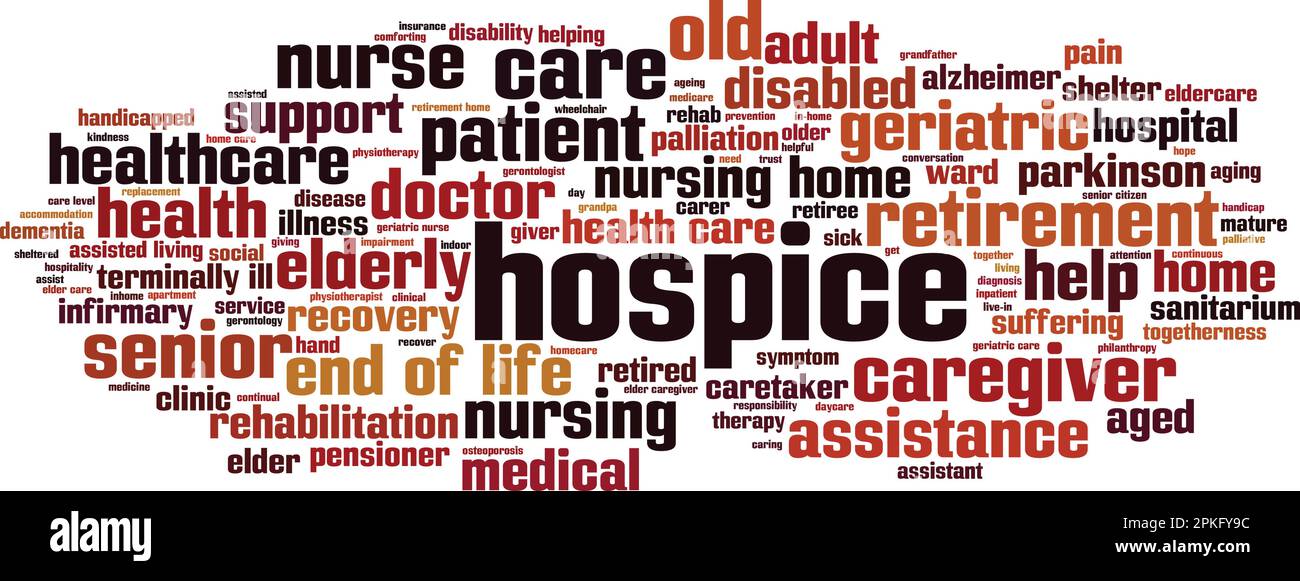 Hospice word cloud concept. Collage made of words about hospice. Vector