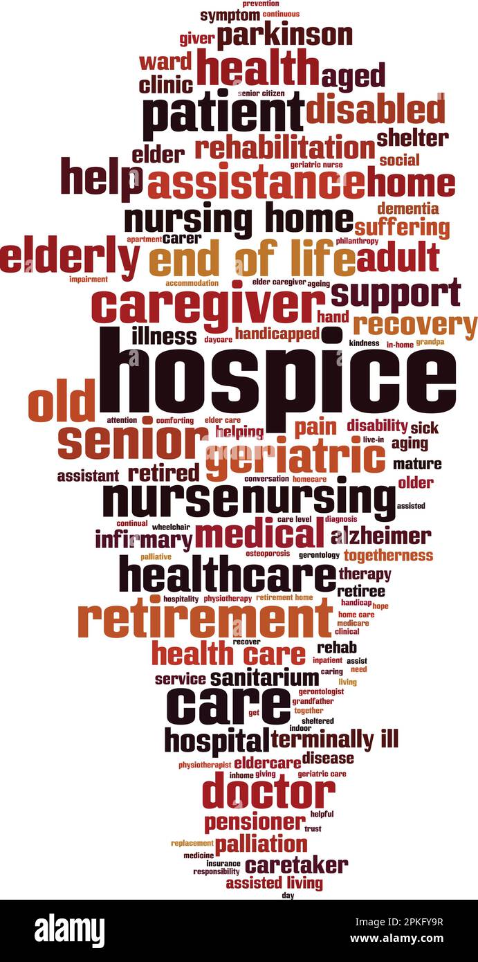 Hospice word cloud concept. Collage made of words about hospice. Vector