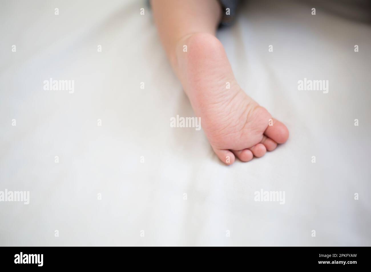 Baby's feet taking a nap Stock Photo