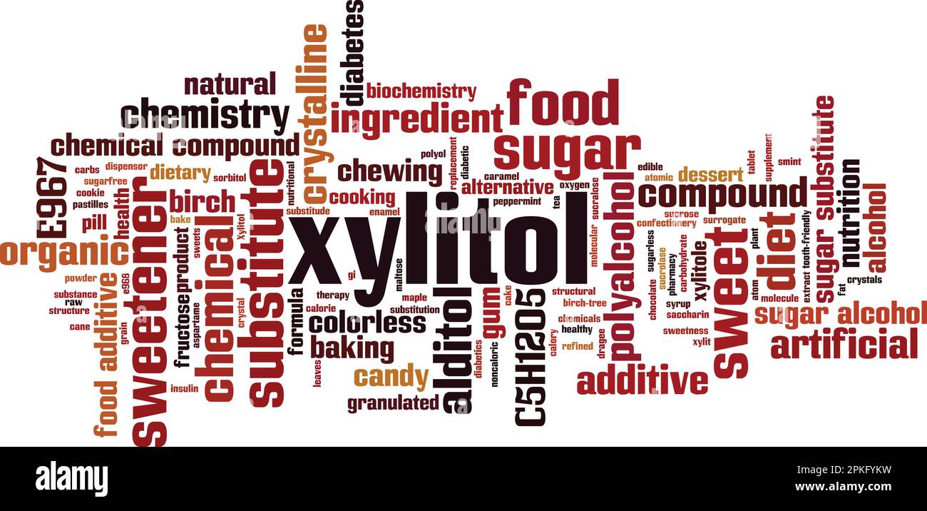 Xylitol, word cloud concept. Collage made of words about xylitol