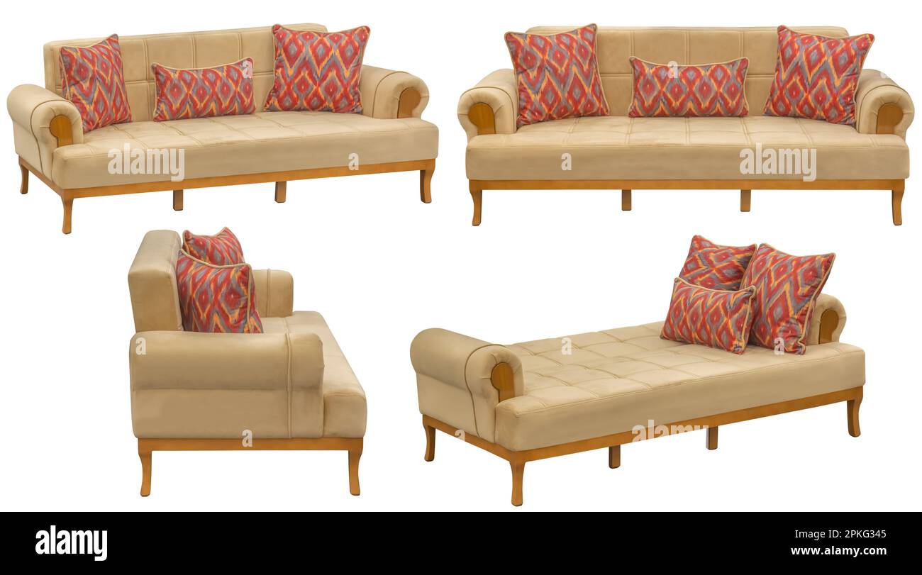 Folding sofa. Isolated from the background. In different angles. Interior element Stock Photo