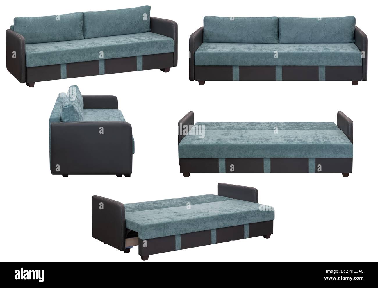 Folding sofa. Isolated from the background. In different angles. Interior element Stock Photo