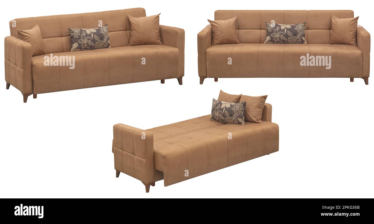 Folding sofa. Isolated from the background. In different angles. Interior element Stock Photo
