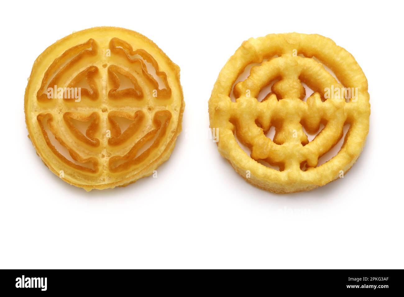 rosette cookie: circle cookie front and back Stock Photo