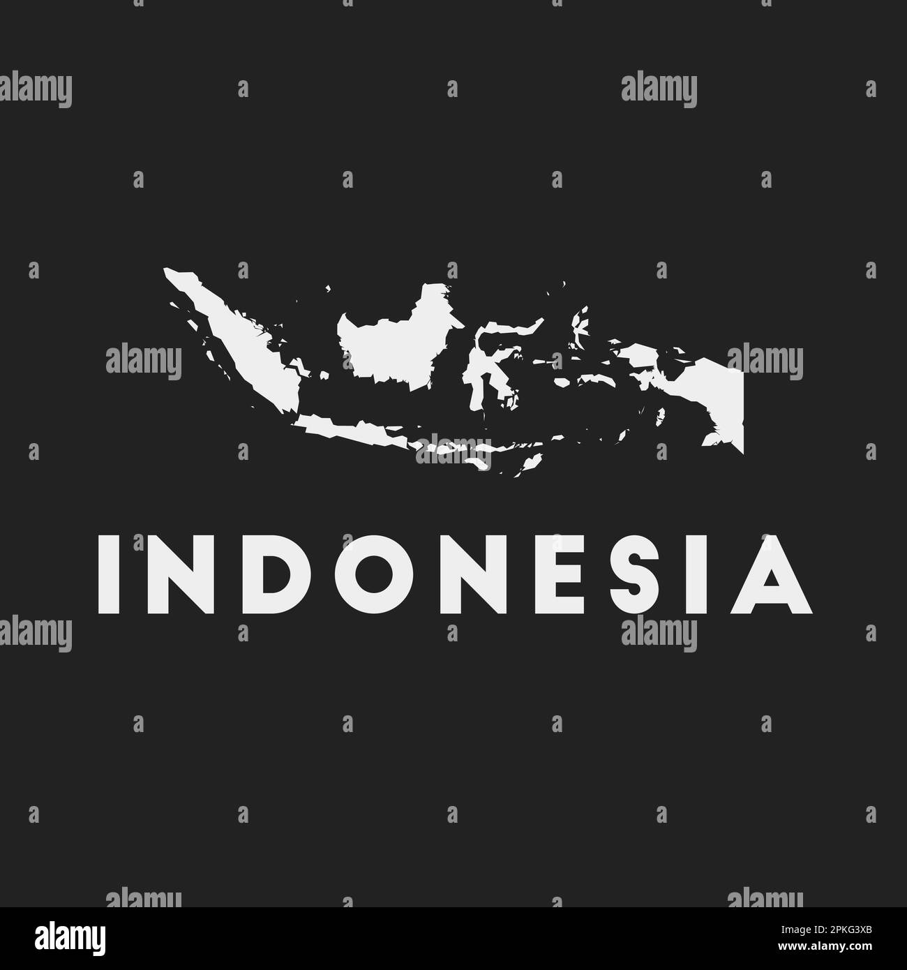 Indonesia icon. Country map on dark background. Stylish Indonesia map
