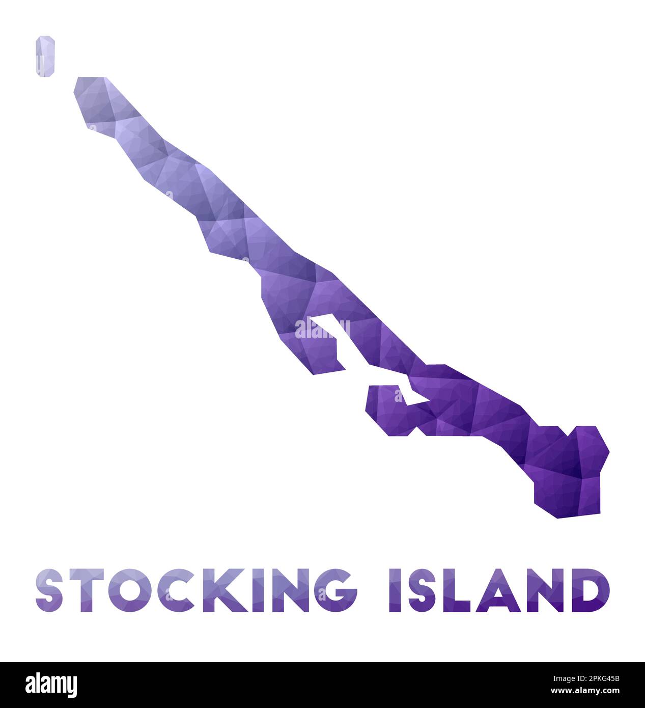 Map of Stocking Island. Low poly illustration of the island. Purple ...