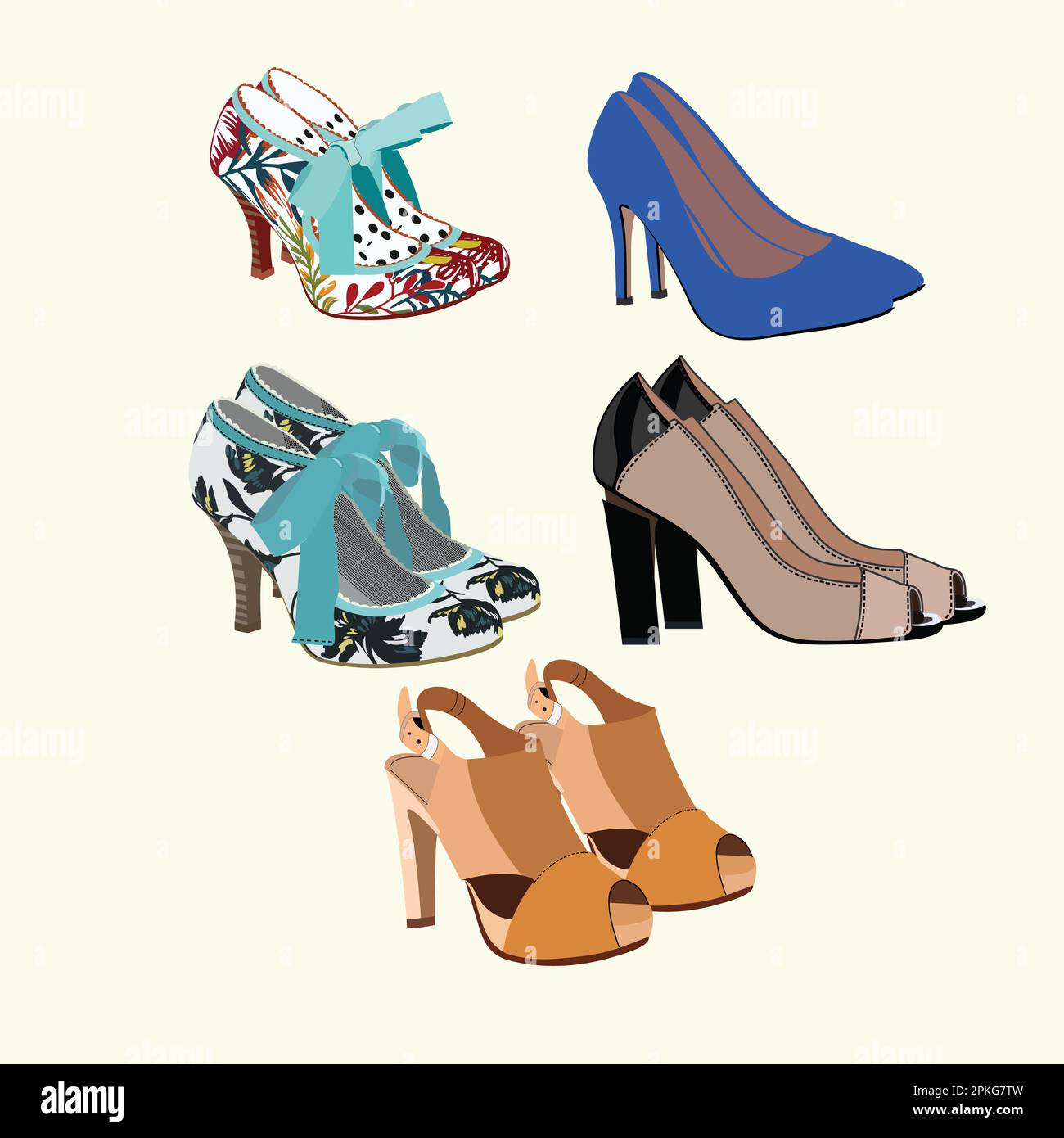 woman fashion shoes vector Stock Vector Image & Art Alamy