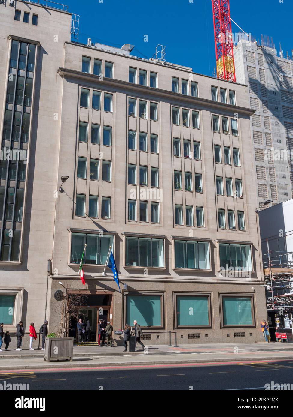 The Consulate General of Italy in London on Farringdon Street, central London, UK Stock Photo