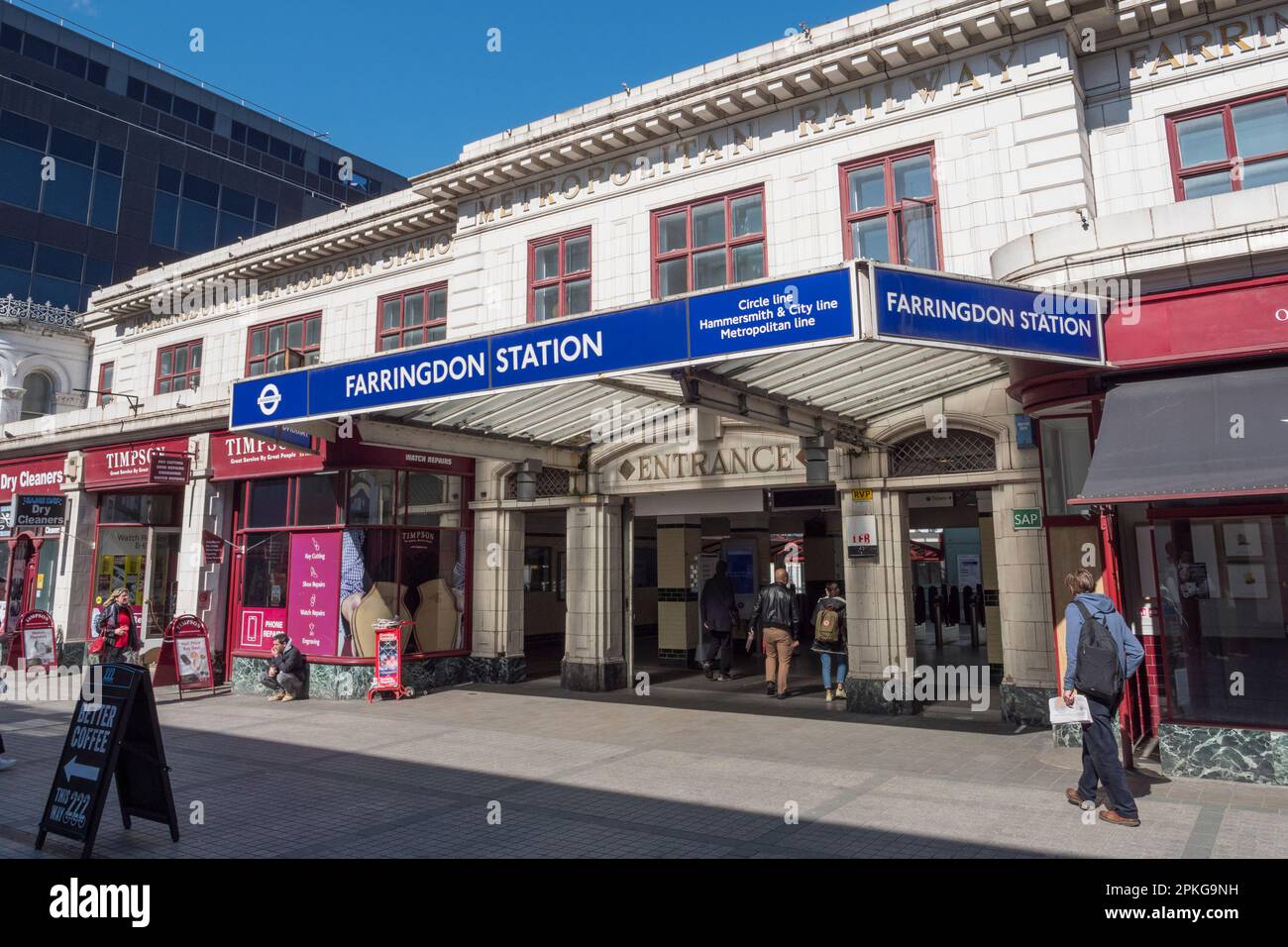 The entrance to Farringdon Street station (London Underground) on