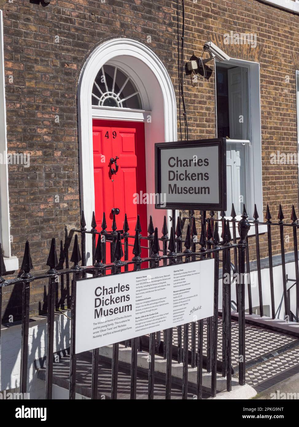 The Charles Dickens Museum, 48 Doughty Street, Kings Cross, London. UK (2023). Stock Photo
