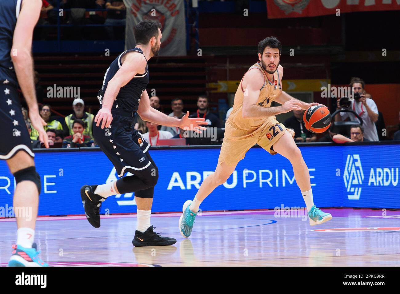 Milan, Italy. 07th Apr, 2023. Alex Abrines (FC Barcellona) during EA7 Emporio Armani Milano vs