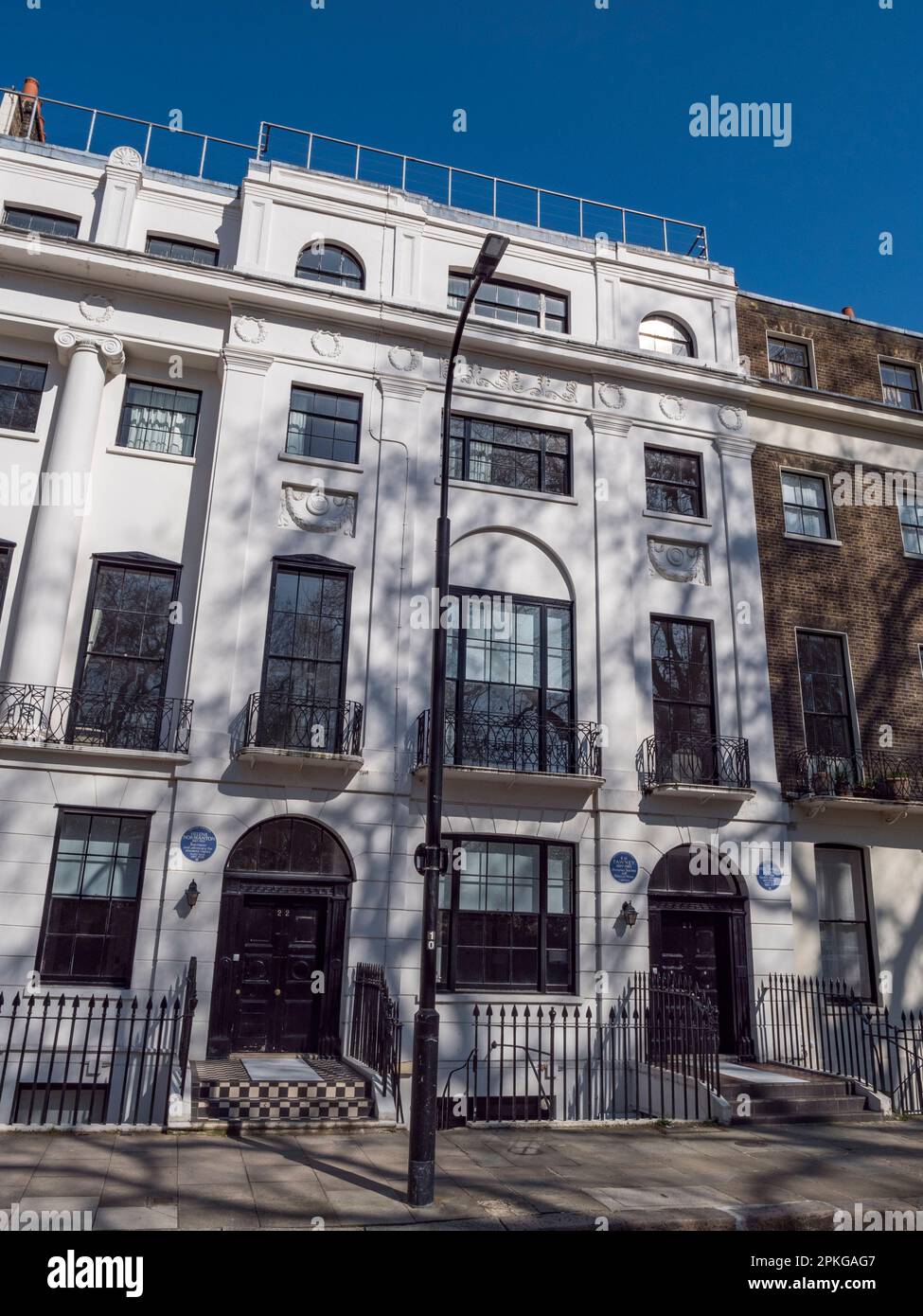 Former homes to Helena Normanton (left, No 22) and Sir Syed Ahmed Khan