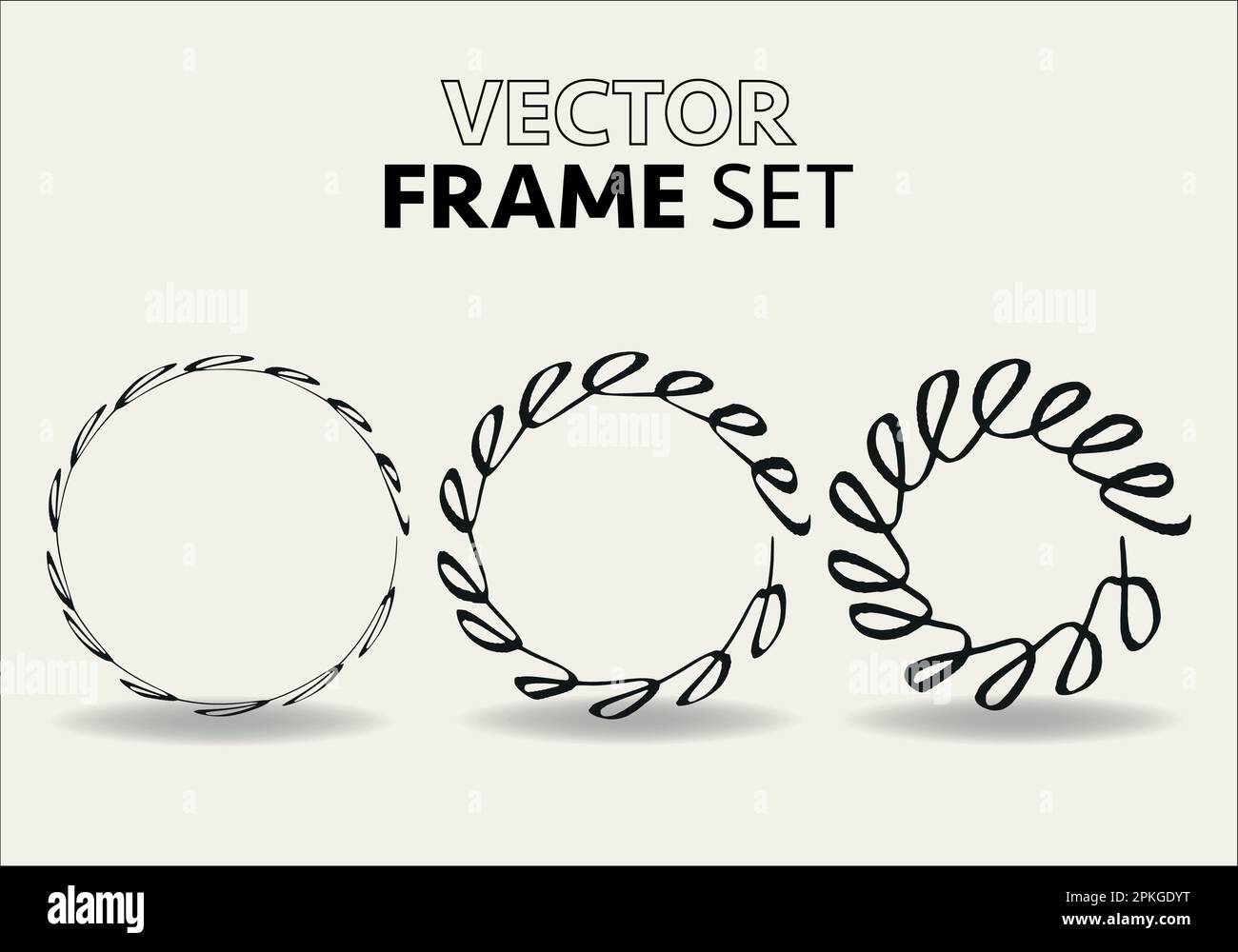 Hand drawn circles sketch frame vector set. Rounds scribble line ...