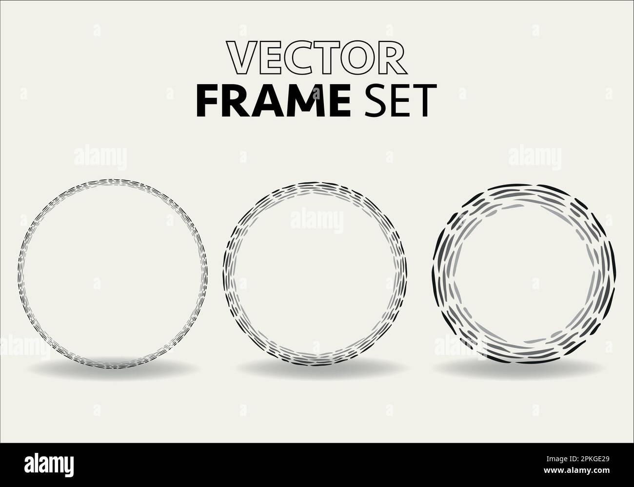 Hand drawn circles sketch frame vector set. Rounds scribble line circles. Vector illustrations. Stock Vector