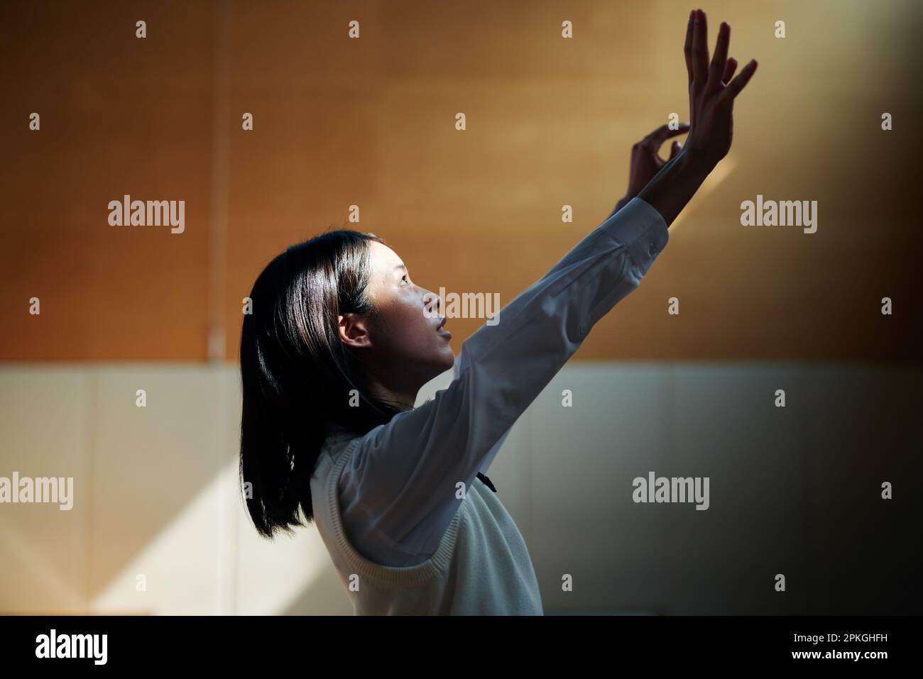 High school girls playing basketball in the gym Stock Photo Alamy