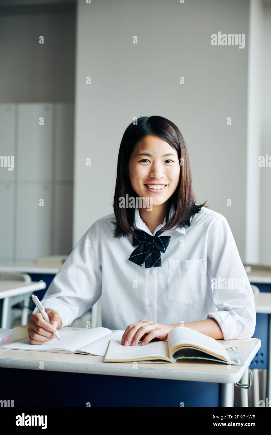 High school girls studying in a classroom Stock Photo - Alamy